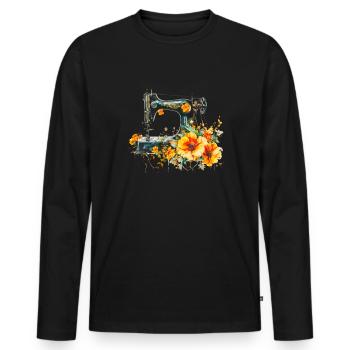 Sewciopath, Quilting sewing - Männer Premium Bio Langarmshirt - Schwarz - Vorne - Nico (187cm)