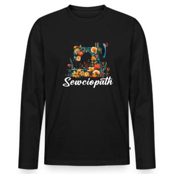 Sewciopath, Quilting sewing - Männer Premium Bio Langarmshirt - Schwarz - Vorne - Nico (187cm)