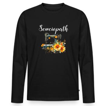 Sewciopath, Quilting sewing - Männer Premium Bio Langarmshirt - Schwarz - Vorne - Nico (187cm)