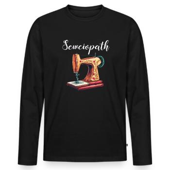 Sewciopath, Quilting sewing - Männer Premium Bio Langarmshirt - Schwarz - Vorne - Nico (187cm)