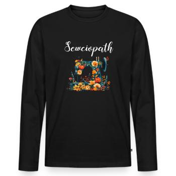 Sewciopath, Quilting sewing - Männer Premium Bio Langarmshirt - Schwarz - Vorne - Nico (187cm)