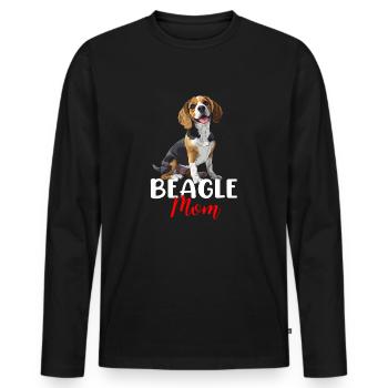 beagle mom beagle - Men's Premium Organic Long Sleeve Shirt - black - Front - Nico (187cm)