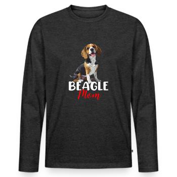 beagle maman beagle - T-shirt manches longues Premium bio Homme - anthracite chiné - Devant - Nico (187cm)