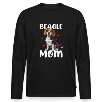 beagle mom beagle - Men's Premium Organic Long Sleeve Shirt - black - Front - Nico (187cm)