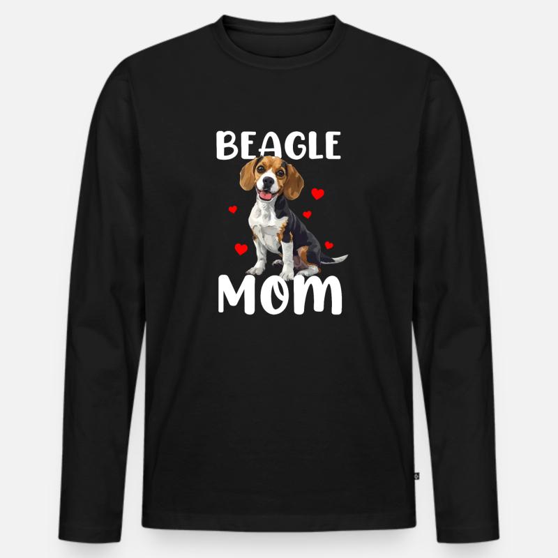 beagle mom beagle - Männer Premium Bio Langarmshirt - Schwarz