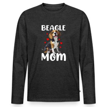 beagle maman beagle - T-shirt manches longues Premium bio Homme - anthracite chiné - Devant - Nico (187cm)