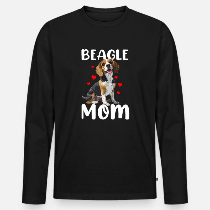 beagle mom beagle - Männer Premium Bio Langarmshirt - Schwarz