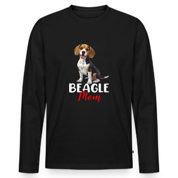 beagle mom beagle - Men's Premium Organic Long Sleeve Shirt - black - Front - Nico (187cm)