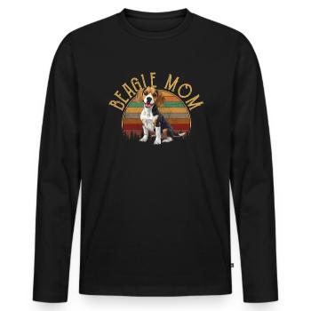 beagle mom beagle - Men's Premium Organic Long Sleeve Shirt - black - Front - Nico (187cm)