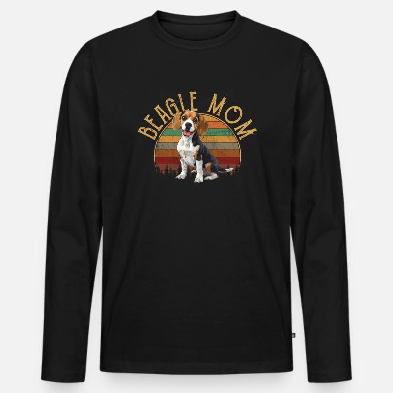 beagle mom beagle - Männer Premium Bio Langarmshirt - Schwarz