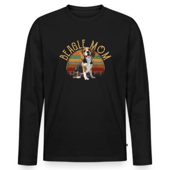 beagle maman beagle - T-shirt manches longues Premium bio Homme - noir - Devant - Nico (187cm)