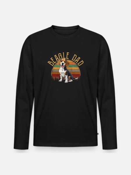 beagle dad beagle - Men's Premium Organic Long Sleeve Shirt - black
