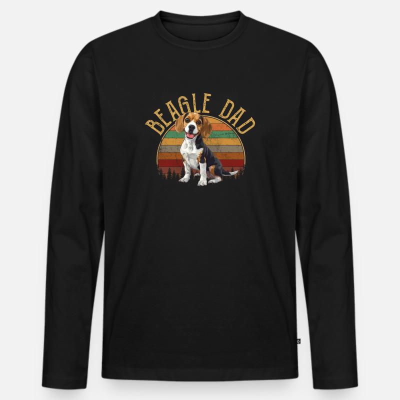 beagle dad beagle - Männer Premium Bio Langarmshirt - Schwarz
