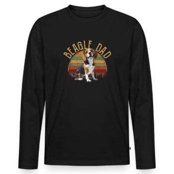 beagle dad beagle - Men's Premium Organic Long Sleeve Shirt - black - Front - Nico (187cm)