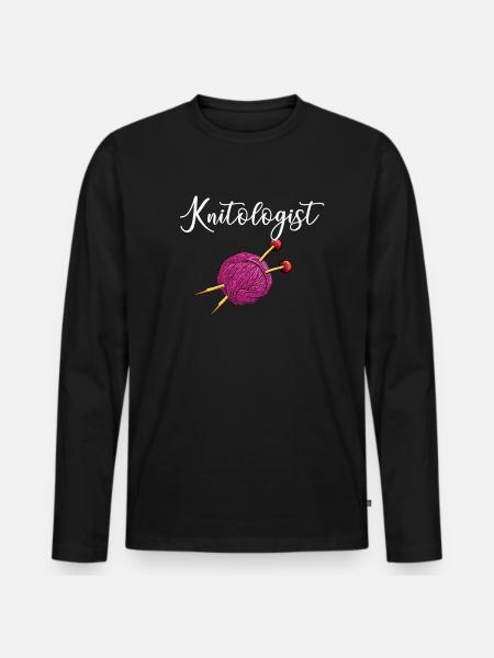 knitologist, Yarn Knitting - Men's Premium Organic Long Sleeve Shirt - black