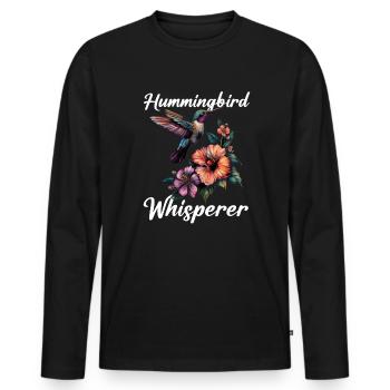 Hummingbird whisperer - Männer Premium Bio Langarmshirt - Schwarz - Vorne - Nico (187cm)