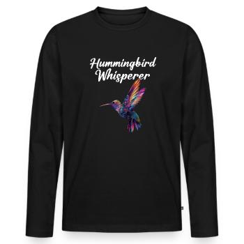 Hummingbird whisperer - Männer Premium Bio Langarmshirt - Schwarz - Vorne - Nico (187cm)