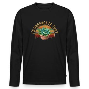 I'd Propagate That, plants Succulents - Männer Premium Bio Langarmshirt - Schwarz - Vorne - Nico (187cm)