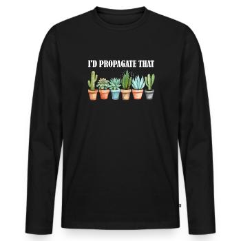 I'd Propagate That, plants Succulents - Männer Premium Bio Langarmshirt - Schwarz - Vorne - Nico (187cm)