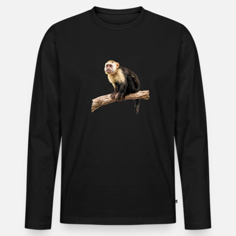 Capuchin monkey whisperer - Männer Premium Bio Langarmshirt - Schwarz