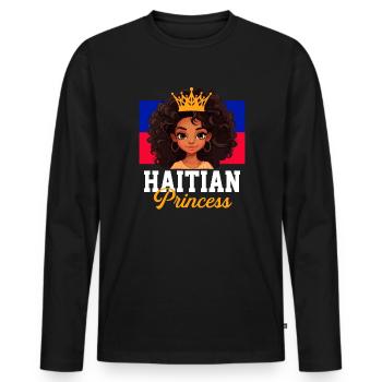 Haitian princess, haiti - Männer Premium Bio Langarmshirt - Schwarz - Vorne - Nico (187cm)