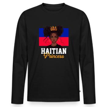 Haitian princess, haiti - Männer Premium Bio Langarmshirt - Schwarz - Vorne - Nico (187cm)