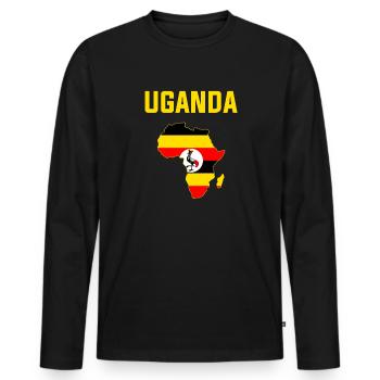 Uganda flag, american ugandan - Männer Premium Bio Langarmshirt - Schwarz - Vorne - Nico (187cm)