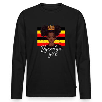 Uganda flag, american ugandan - Männer Premium Bio Langarmshirt - Schwarz - Vorne - Nico (187cm)