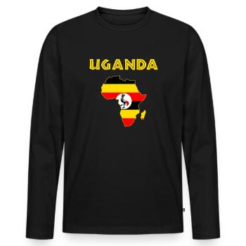 Uganda flag, american ugandan - Männer Premium Bio Langarmshirt - Schwarz - Vorne - Nico (187cm)