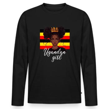 Uganda flag, american ugandan - Männer Premium Bio Langarmshirt - Schwarz - Vorne - Nico (187cm)