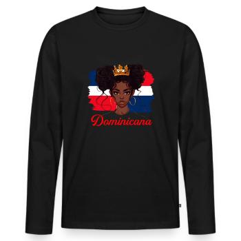 Dominicana Dominican Girl, Republica Dominicana fl - Männer Premium Bio Langarmshirt - Schwarz - Vorne - Nico (187cm)
