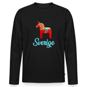 Dala Horse Sweden Swedish horse - Männer Premium Bio Langarmshirt - Schwarz - Vorne - Nico (187cm)