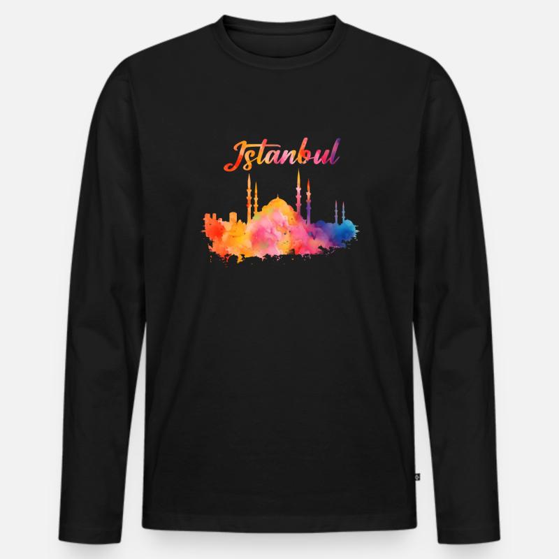 istanbul turkye, turkey - Männer Premium Bio Langarmshirt - Schwarz