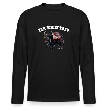 Yak Whisperer Himalayan Tibet - Männer Premium Bio Langarmshirt - Schwarz - Vorne - Nico (187cm)