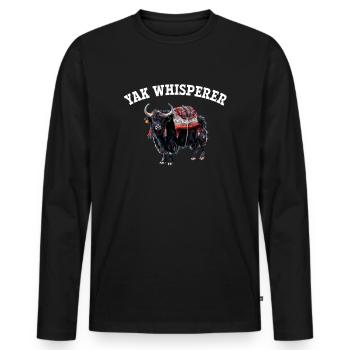 Yak Whisperer Himalayan Tibet - Männer Premium Bio Langarmshirt - Schwarz - Vorne - Nico (187cm)