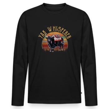 Yak Whisperer Himalayan Tibet - Männer Premium Bio Langarmshirt - Schwarz - Vorne - Nico (187cm)