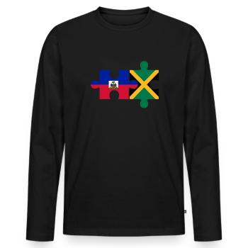 jamaican haitian Jamaica - Männer Premium Bio Langarmshirt - Schwarz - Vorne - Nico (187cm)