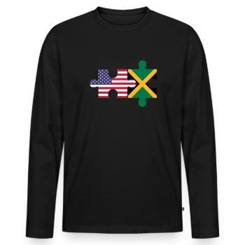 jamaican American Jamaica - Männer Premium Bio Langarmshirt - Schwarz - Vorne - Nico (187cm)