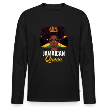 jamaican QueenFlag Jamaica - Männer Premium Bio Langarmshirt - Schwarz - Vorne - Nico (187cm)