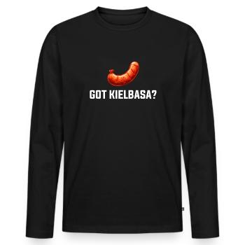 Got Kielbasa, Poland Polish Food Kielbasa - Men's Premium Organic Long Sleeve Shirt - black - Front - Nico (187cm)