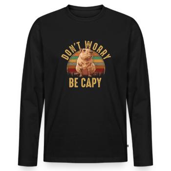 Capybara girl - Männer Premium Bio Langarmshirt - Schwarz - Vorne - Nico (187cm)