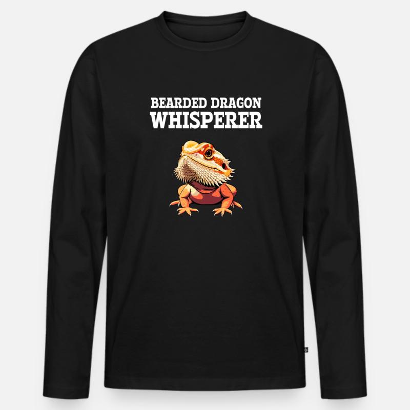 bearded dragon whisperer, reptile bearded - Männer Premium Bio Langarmshirt - Schwarz
