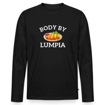 Body by lumpia, food filipino - Men's Premium Organic Long Sleeve Shirt - black - Front - Nico (187cm)