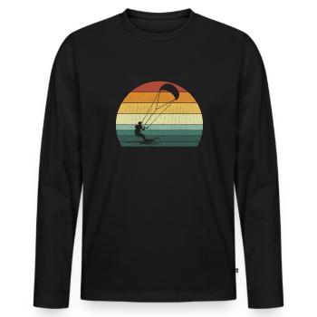 Kitesurfing kiteboarding lover - Männer Premium Bio Langarmshirt - Schwarz - Vorne - Nico (187cm)