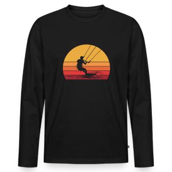Kitesurfing kiteboarding lover - Männer Premium Bio Langarmshirt - Schwarz - Vorne - Nico (187cm)