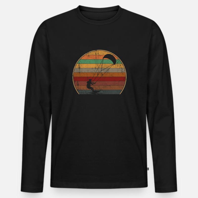 Kitesurfing kiteboarding lover - Männer Premium Bio Langarmshirt - Schwarz