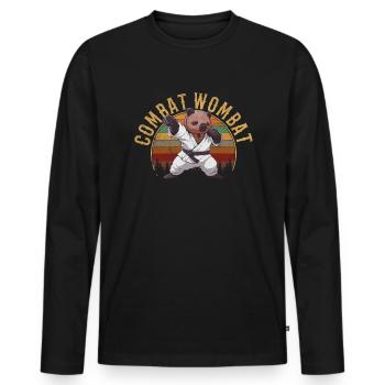 wombat aussie wombat australien - T-shirt manches longues Premium bio Homme - noir - Devant - Nico (187cm)