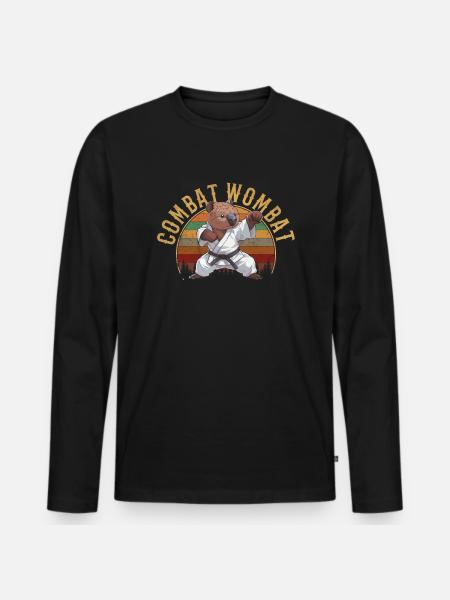 wombat aussie australian wombat - Men's Premium Organic Long Sleeve Shirt - black