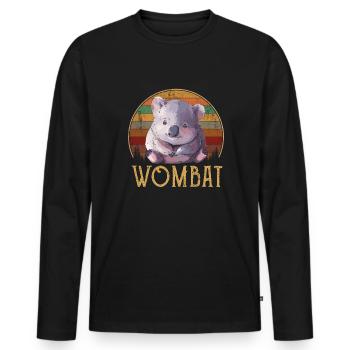 wombat aussie wombat australien - T-shirt manches longues Premium bio Homme - noir - Devant - Nico (187cm)