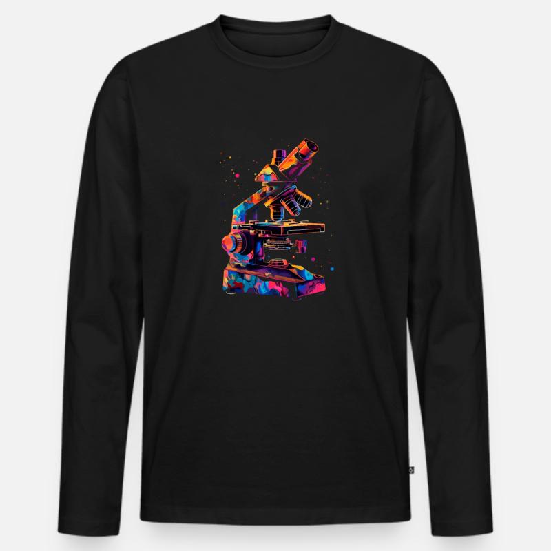 Microscopy Scientist Biologist Microscope - Männer Premium Bio Langarmshirt - Schwarz